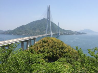 大三島から見た多々羅大橋