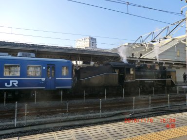 米原駅の蒸気機関車