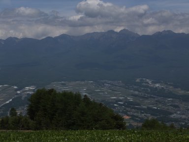 山荘への道からの八ヶ岳連峰