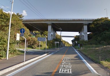 国道317号線から因島大橋入口