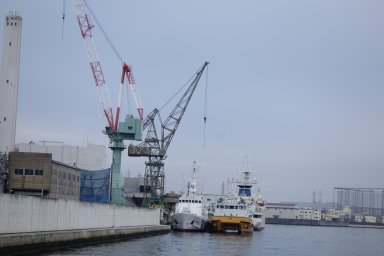サノヤス造船㈱に係留される公船
