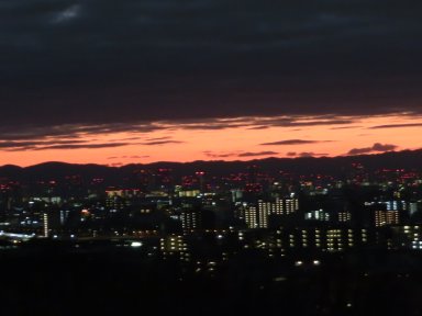 生駒山上の朝焼け