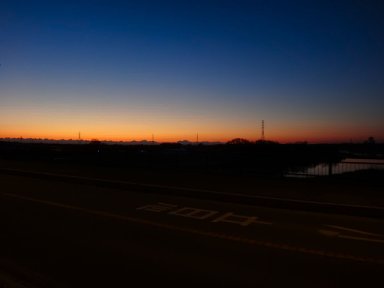 夜明け from 谷原大橋＠小貝川