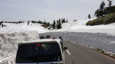 草津志賀道路：雪の壁